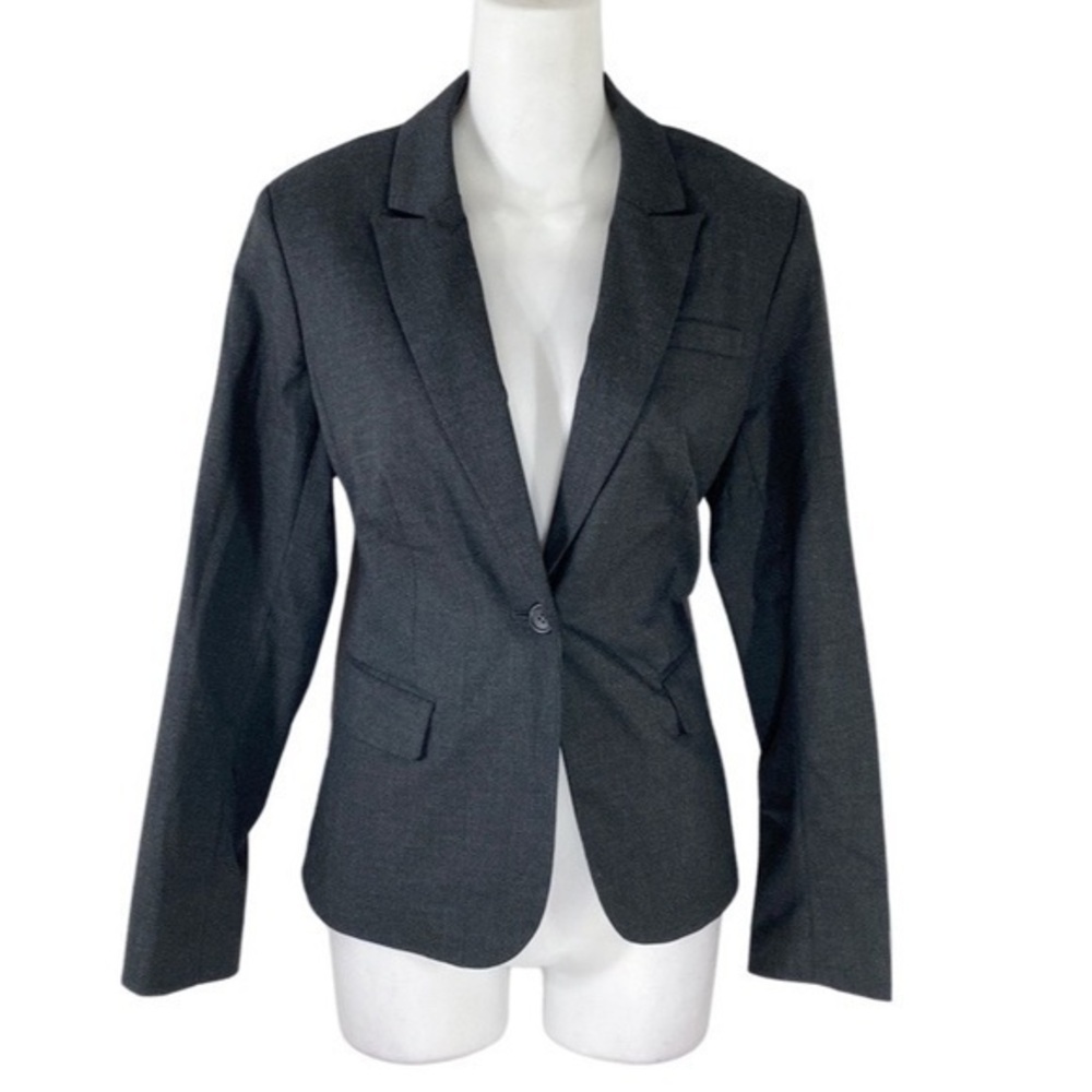 NWT Banana Republic Petite gray tailored look stretch blazer jacket 8P